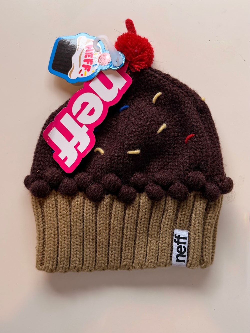 Neff Kids Chocolate Sprinkle Beanie Hat - Brown/Tan, NWT